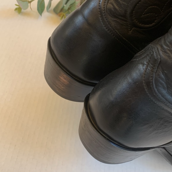 Black Jack Men’s Ranch Hand Almond Toe Leather Boots in Black - Picture 8 of 11